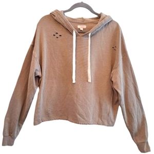 Colsie Distressed Soft Lightweight Hooded Sweatshirt Size XL